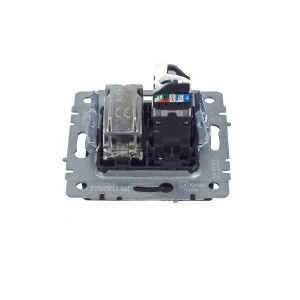 BRITE Розетка двойная TV+RJ45 кат.5E РТВ/РК12-БрГ графит IEK