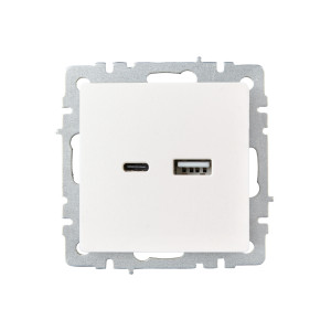BRITE Розетка USB A+C 18Вт РЮ11-1-БрЖ жемчуг IEK