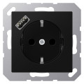 Розетка с USB Jung A 500, скрытый монтаж, с заземлением, черный матовый, A1520-18ASWM