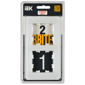 BRITE Рамка 2-местная РУ-2-2-Бр стекло белый RE IEK