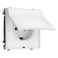 MS128010 Комплект механизма электрической розетки SIGMA Белый матовый 50Hz 2PE сз сш и крышкой IP44 16A-250V QUANT PRO SP1280, PR141