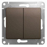 Выключатель 2-кл. СП Glossa 10А IP20 (сх. 5) 10AX механизм шоколад. SE GSL000851