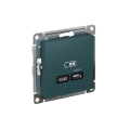 ATLASDESIGN USB РОЗЕТКА тип-С 65Вт высокоскор.заряд. QC, PD, механизм, ИЗУМРУД ATN000827
