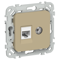 FLITE Розетка 2-местная RJ45/TV категория 5Е UTP РКТВ5е-2-0-ФлХ хаки IEK
