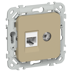 FLITE Розетка 2-местная RJ45/TV категория 5Е UTP РКТВ5е-2-0-ФлХ хаки IEK