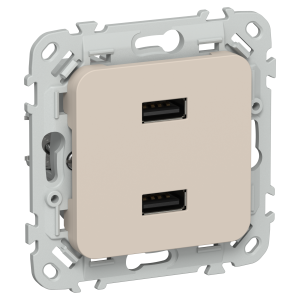 FLITE Розетка USB A+A 3,1А РЮ-2-ФлЛ льняной IEK