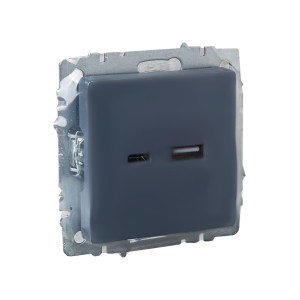 BRITE Розетка USB A+C 18Вт РЮ11-1-БрМ маренго IEK