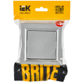 BRITE Выключатель 1-клавишный 10А в сборе ВСР10-1-0-БрА алюминий IEK