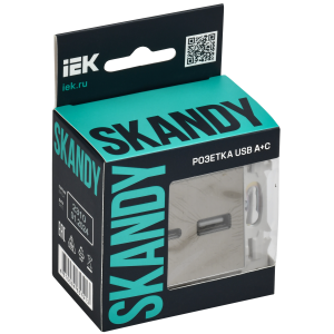 SKANDY Розетка USB A+C 3,1А SK-R14N металл никель IEK