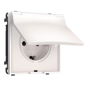 MS208010 Комплект механизма электрической розетки SIGMA Жемчуг 50Hz 2PE сз сш и крышкой IP44 16A-250V QUANT PRO SP2080, PR141