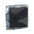 BRITE Розетка USB A+C 18Вт РЮ11-1-БрГ графит IEK