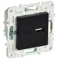 SKANDY Розетка USB A+C 18Вт SK-R13Bl черный IEK