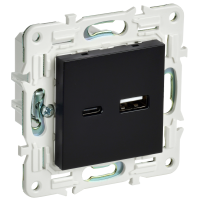 SKANDY Розетка USB A+C 18Вт SK-R13Bl черный IEK