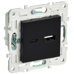 SKANDY Розетка USB A+C 18Вт SK-R13Bl черный IEK