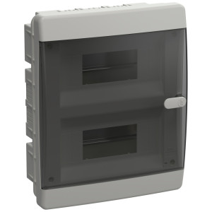 Корпус ЩРВ-П-18 UNION Compact IP41 черн. прозр. дверь пластик. IEK UIC-KP12-V-18-41-K01