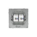 Компьютерная розетка RJ-45 без шторки, кат.6А двойная, KANT, белая магнолия