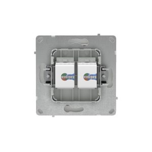 Компьютерная розетка RJ-45 без шторки, кат.6А двойная, KANT, белая магнолия