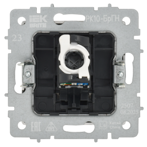 BRITE Розетка компьютерная RJ45 кат.5E РК10-БрГН металл хром/никель IEK
