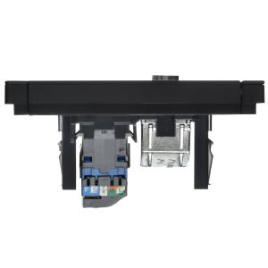 FORTE&PIANO Розетка двойная TV+RJ45 кат.6 FP137M металл черный IEK