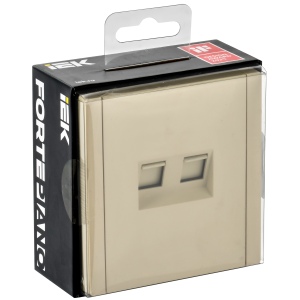 FORTE&PIANO Розетка компьютерная двойная RJ45 кат.6 FP434 ваниль IEK