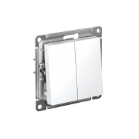 ATLASDESIGN 2-клавишный ПЕРЕКЛЮЧАТЕЛЬ, сх.6+6, 10АХ, мех., быстрозажим. клем., БЕЛЫЙ ATN000165S