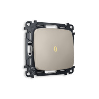 MO362010 Комплект механизма 1-кл выключателя с подсветкой 3200K OMEGA Серо-бежевый матовый QUANT OP3620, VM101, G11Y AMBRELLA VOLT