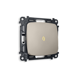 MO362010 Комплект механизма 1-кл выключателя с подсветкой 3200K OMEGA Серо-бежевый матовый QUANT OP3620, VM101, G11Y AMBRELLA VOLT