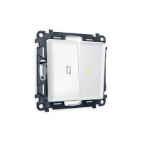 MA124030 Комплект механизма 2-кл проходного выключателя с подсветкой 3200K ALFA Белый матовый QUANT AP1240, VM120, G22Y AMBRELLA VOLT