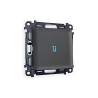 MA902020 Комплект механизма 1-кл выключателя с подсветкой 10000K ALFA Графит мягкое касание QUANT (AP9020, VM101, G17B) AMBRELLA VOLT