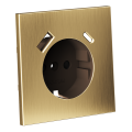 Накладка для розетки с заземлением и защитными шторками, с USB A+C, S70 Metal (латунь)