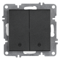 Arvia Electric, L/K Механизм, Выключатель двухклавишный проходной, (графит)