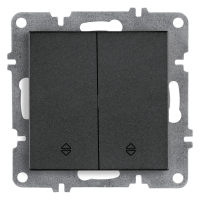 Arvia Electric, L/K Механизм, Выключатель двухклавишный проходной, (графит)