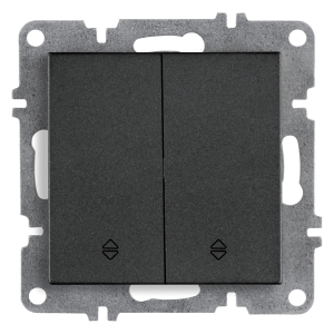 Arvia Electric, L/K Механизм, Выключатель двухклавишный проходной, (графит)