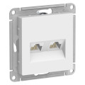 ATLASDESIGN РОЗЕТКА двойная компьютерная RJ45+RJ45 кат. 5e, механизм, ЛОТОС ATN001385