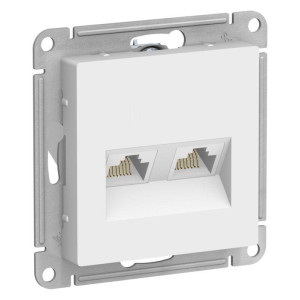 ATLASDESIGN РОЗЕТКА двойная компьютерная RJ45+RJ45 кат. 5e, механизм, ЛОТОС ATN001385