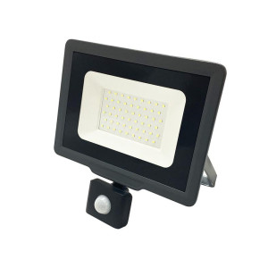 Прожектор светодиодный PFL-C3 SENSOR 50Вт 6500К IP65 ДО закален. прозр. стекло датчик движения инфракрасный Pro JazzWay 5026940A