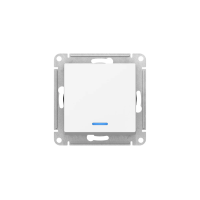 GLOSSA 1-клавишный ПЕРЕКЛЮЧАТЕЛЬ с подсветкой, сх.6а, 10АХ, мех., быстрозажим. клем., БЕЛЫЙ GSL000163S
