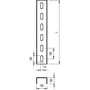 Профиль U-образный 30х50 L2000 2мм US 3 200 FS OBO 6342338