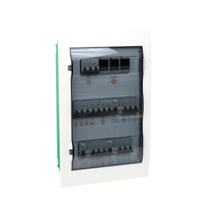 Готовый распределительный щит встраиваемый ЩРВ 36М 3-фазный 32А с реле напряжения и УЗО VOLTHAUS