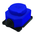 Розетка настенная 1-м 1ф КОМПАКТ с загл IP44 16А каучук синий UNIVersal 3047