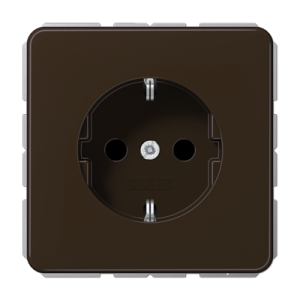 Розетка Jung CD 500, скрытый монтаж, с заземлением, коричневый, CD1520BR