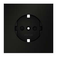 Накладка для розетки с заземлением и защитными шторками, S70 (черный матовый)