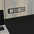 W1223004/ Перекрестный выключатель двухклавишный (дымчатый)