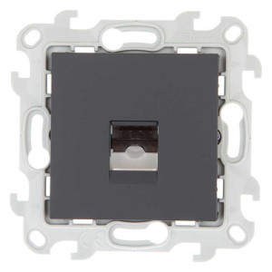 Розетка телефонная СП Simon 24 RJ11 IP20 механизм графит Simon 2410480-038