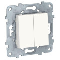 Выключатель двухклавишный Schneider Electric 2мод. Unica New IP21 сх. 5 250В 10AX белый  NU521118