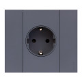 Накладка на розетку 220V с/з со шторками 16A (Грифель матовый) MEITON AL04