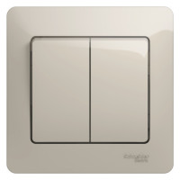 GLOSSA 2-клавишный ВЫКЛЮЧАТЕЛЬ, сх.5, 10AX, в сборе, МОЛОЧНЫЙ GSL000952
