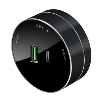 MULTITRACK Розетка 2хUSB тип АС 18 Вт, 5 В3 А АНТРАЦИТ MTK13003B