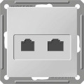 Розетка телефонная компьютерная RJ11RJ45 Schneider Electric W59, скрытый монтаж, шампань, RSI-251TK5E-4-86
