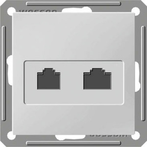 Розетка телефонная компьютерная RJ11RJ45 Schneider Electric W59, скрытый монтаж, шампань, RSI-251TK5E-4-86